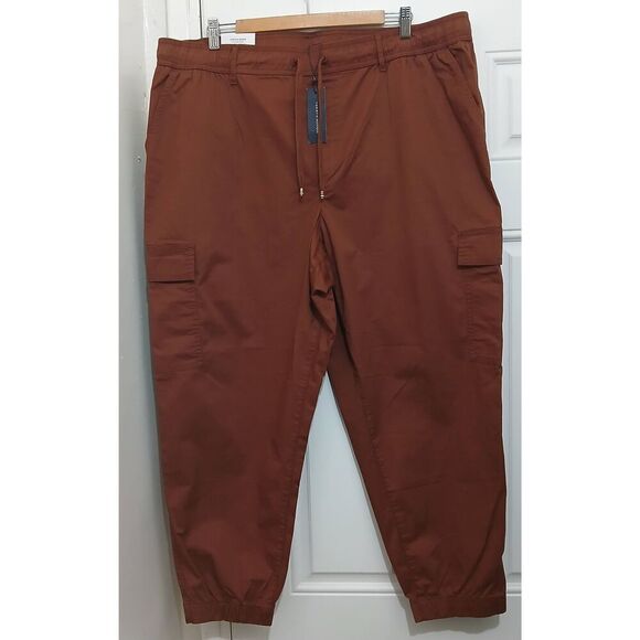 Tommy Hilfiger womens 2xl flex jogger cargo pants 42 waist rust brown - Picture 1 of 8